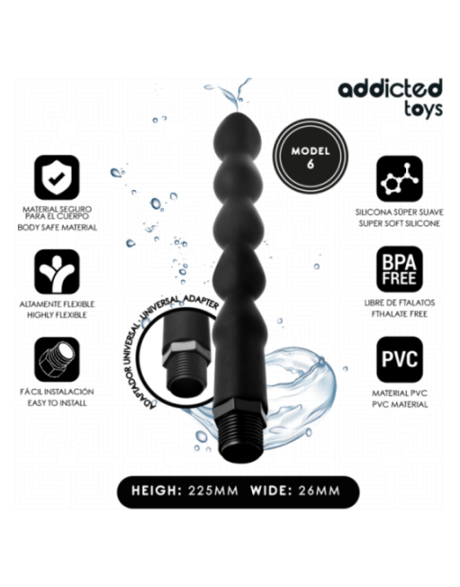 ADDICTED TOYS - PULITORE ANALE CON ADATTATORE UNIVERSALE MODELLO 6