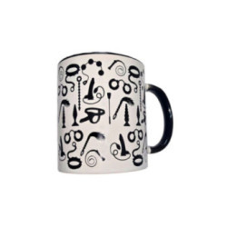 DIABLO PICANTE - TAZZA BONDAGE BIANCA CON MANICO NERO 370 ML