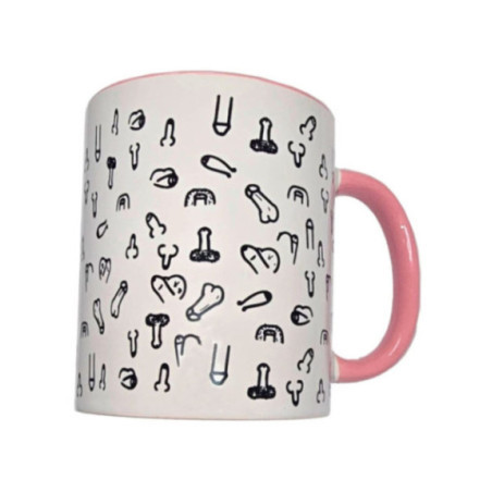 DIABLO PICANTE - TAZZA PENE BIANCA CON MANICO ROSA 370 M