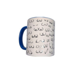 DIABLO PICANTE - TAZZA TETTE BIANCHE CON MANICO BLU 370 ML