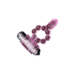 BAILE - ANELLO IN SILICONE 10 RITMI DI LINGUA CON VIBRAZIONE ROSA