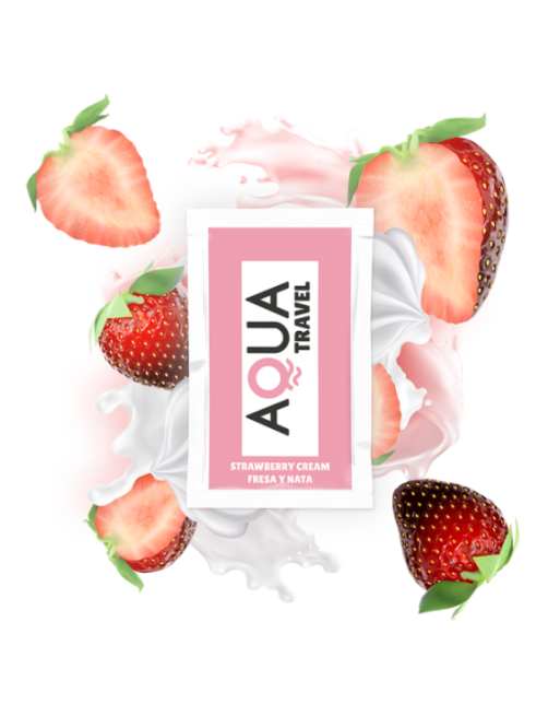 AQUA TRAVEL - LUBRIFICANTE A BASE ACQUA GUSTO CREMA DI FRAGOLA 6 ML