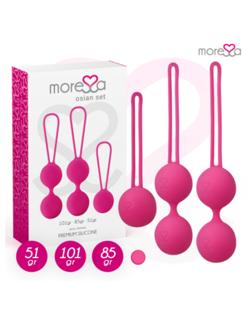 MORESSA - SET OSIAN PREMIUM SILICONE ROSA (Osian One - 51 g | Osian Two - 101 g | Osian Three 85 g)