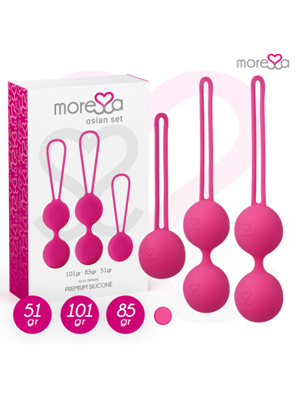 MORESSA - SET OSIAN PREMIUM SILICONE ROSA (Osian One - 51 g | Osian Two - 101 g | Osian Three 85 g)