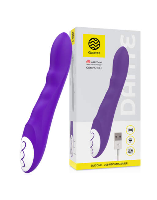 GALATEA - VIBRATORE DANTE LILLA COMPATIBILE CON TECNOLOGIA WIRELESS WATCHME