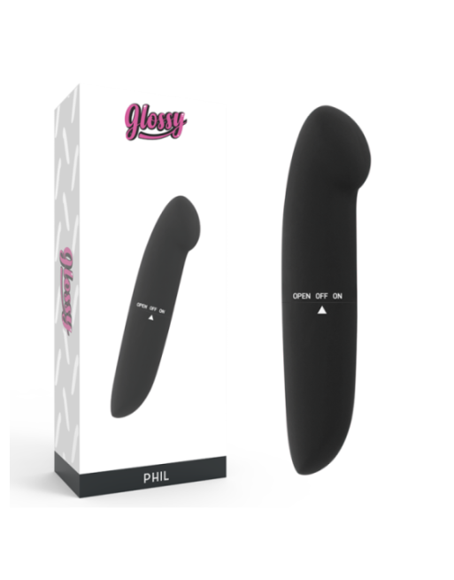 GLOSSY - VIBRATORE PHIL NERO