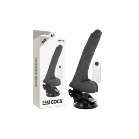 BASECOCK - VIBRATORE REALISTICO TELECOMANDO NERO 19 CM -O- 4 CM