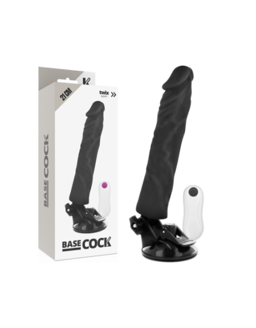 BASECOCK - VIBRATORE REALISTICO TELECOMANDO NERO 21 CM -O- 4 CM
