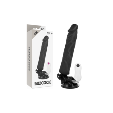 BASECOCK - VIBRATORE REALISTICO TELECOMANDO NERO 21 CM -O- 4 CM