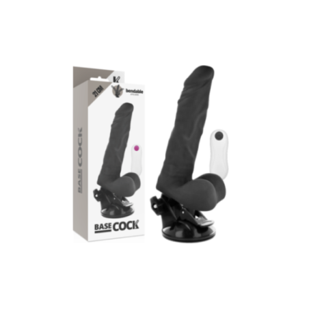 BASECOCK - VIBRATORE ARTICOLABILE TELECOMANDO NERO 21 CM -O- 5 CM