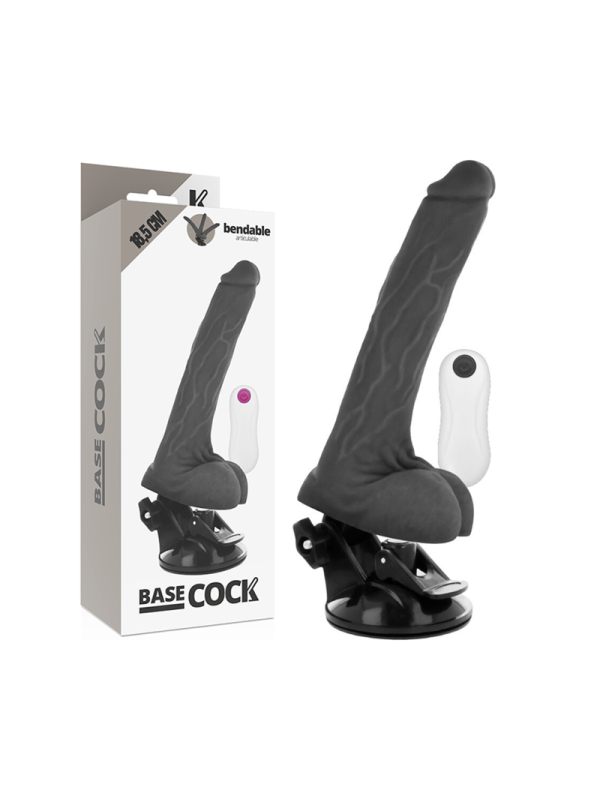 BASECOCK - VIBRATORE ARTICOLABILE TELECOMANDO NERO 18