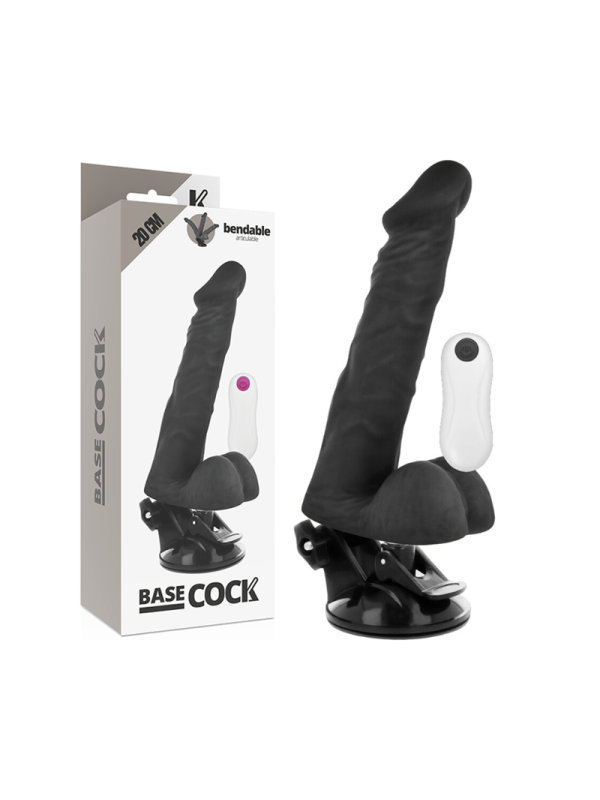 BASECOCK - VIBRATORE ARTICOLABILE TELECOMANDO NERO 20 CM -O- 4