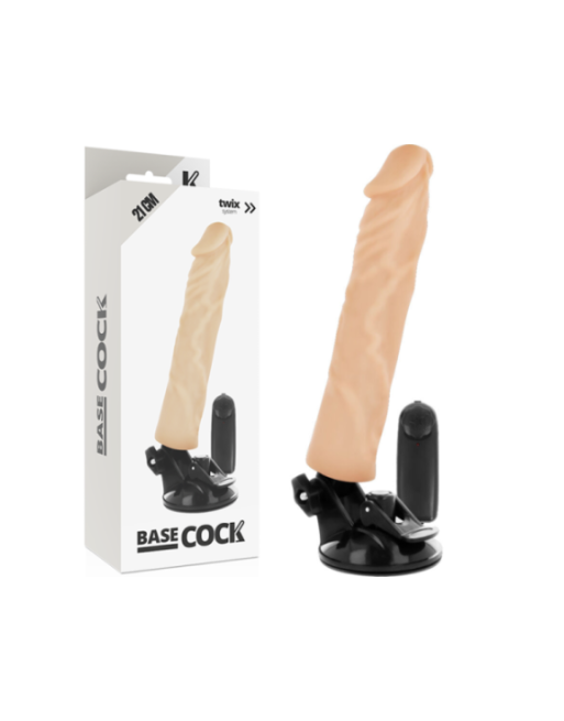 BASECOCK - VIBRATORE REALISTICO TELECOMANDO NATURALE 21 CM -O- 4 CM