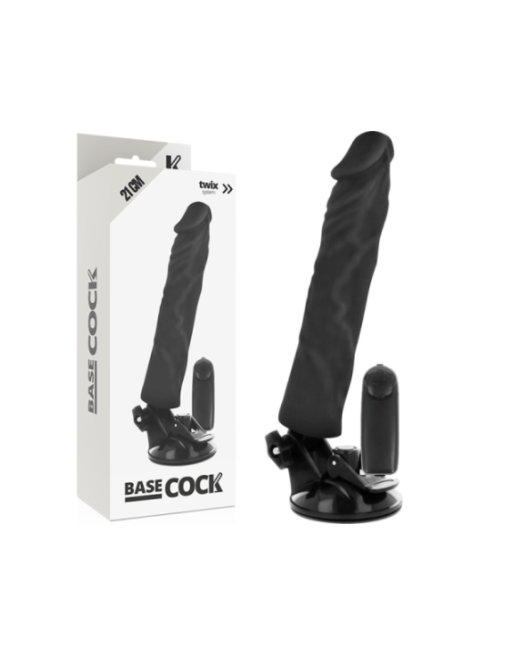 BASECOCK - VIBRATORE REALISTICO TELECOMANDO NERO 21 CM -O- 4 CM