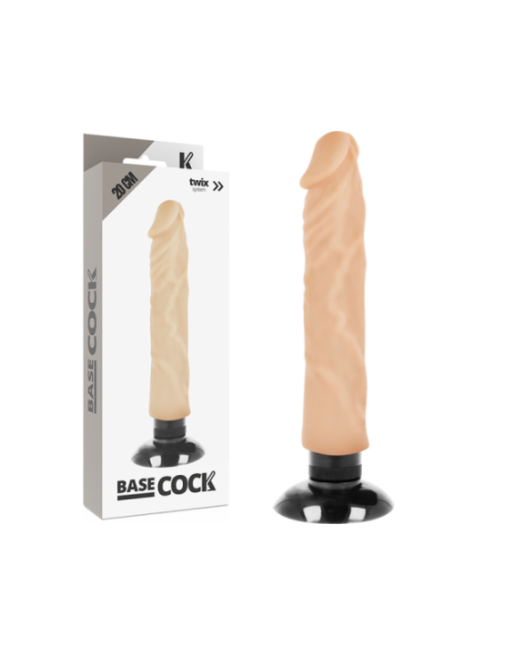 BASECOCK - VIBRATORE REALISTICO 2-1 NATURALE 20 CM -O- 4 CM