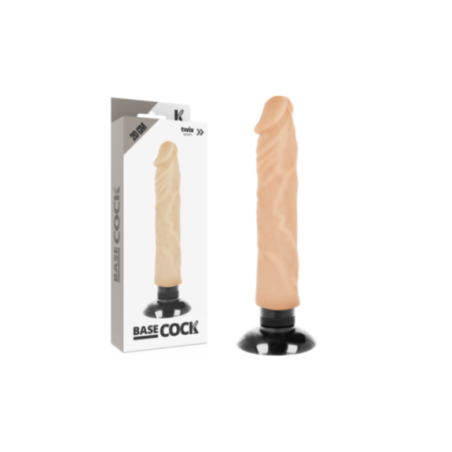 BASECOCK - VIBRATORE REALISTICO 2-1 NATURALE 20 CM -O- 4 CM