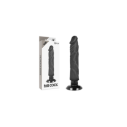 BASECOCK - VIBRATORE REALISTICO 2-1 NERO 20 CM -O- 4 CM