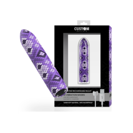 CUSTOM BULLETS - RECHARGEABLE SNAKE PURPLE MAGNETIC BULLET 10V
