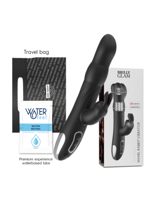 BRILLY GLAM- VIBRATORE E ROTATORE CONIGLIO MOEBIUS COMPATIBILE CON LA TECNOLOGIA WIRELESS WATCHME