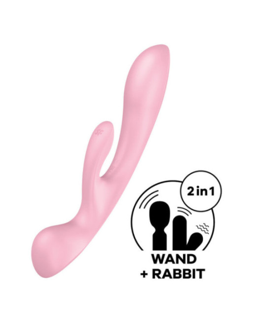 SATISFYER - TRIPLE OH VIBRAZIONE IBRIDA ROSA