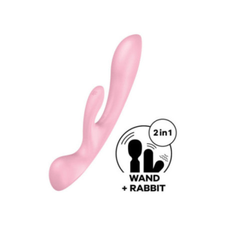 SATISFYER - TRIPLE OH VIBRAZIONE IBRIDA ROSA