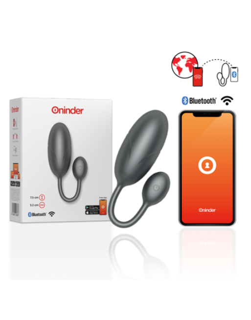 ONINDER - UOVO VIBRANTE TOKYO NERO 7,5 X 3,2 CM APP GRATUITA
