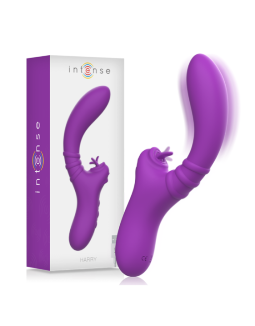 INTENSE - VIBRATORE FLESSIBILE HARRY CON LINGUA VIOLA