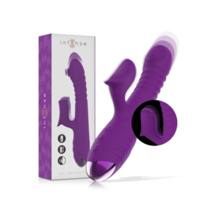 INTENSE - VIBRATORE MULTIFUNZIONE RICARICABILE IGGY UP & DOWN CON STIMOLATORE CLITORALE VIOLA