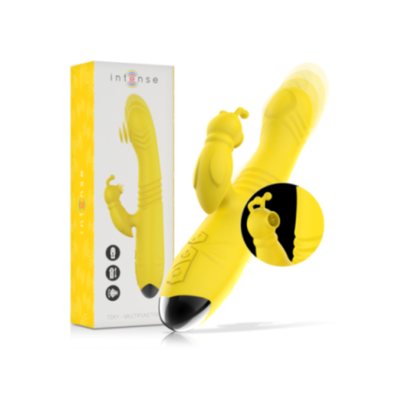 INTENSE - VIBRATORE MULTIFUNZIONE TOKY UP & DOWN CON STIMOLATORE CLITORALE GIALLO
