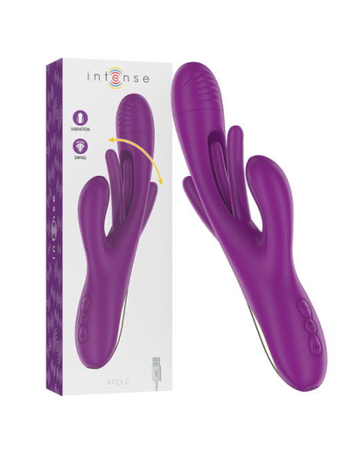INTENSE - APOLO VIBRATORE MULTIFUNZIONE RICARICABILE 7 VIBRAZIONI CON LINGUA OSCILLANTE VIOLA