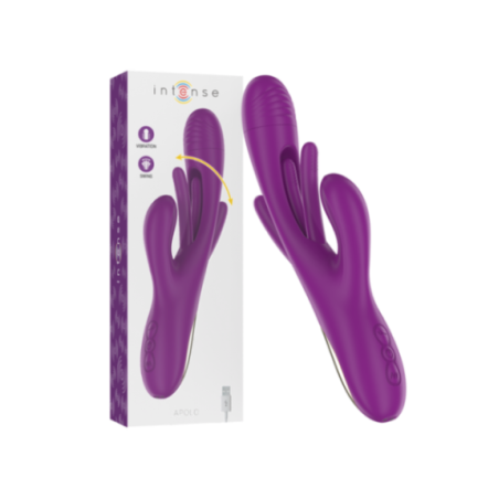 INTENSE - APOLO VIBRATORE MULTIFUNZIONE RICARICABILE 7 VIBRAZIONI CON LINGUA OSCILLANTE VIOLA