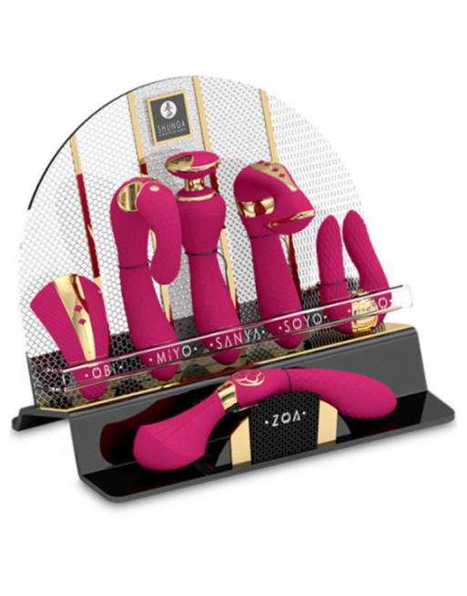 SHUNGA - ESPOSITORE DA 6 MASSAGGIATORI INTITI FUCSIA
