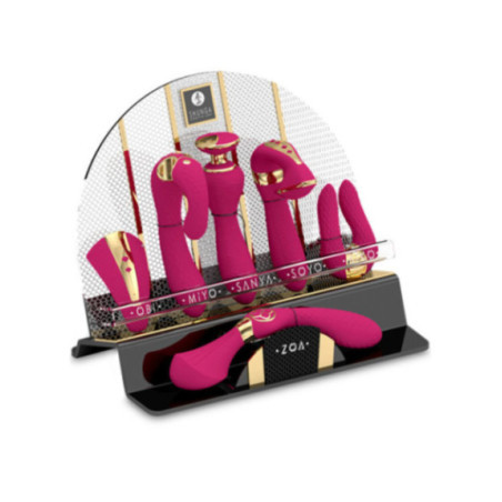 SHUNGA - ESPOSITORE DA 6 MASSAGGIATORI INTITI FUCSIA