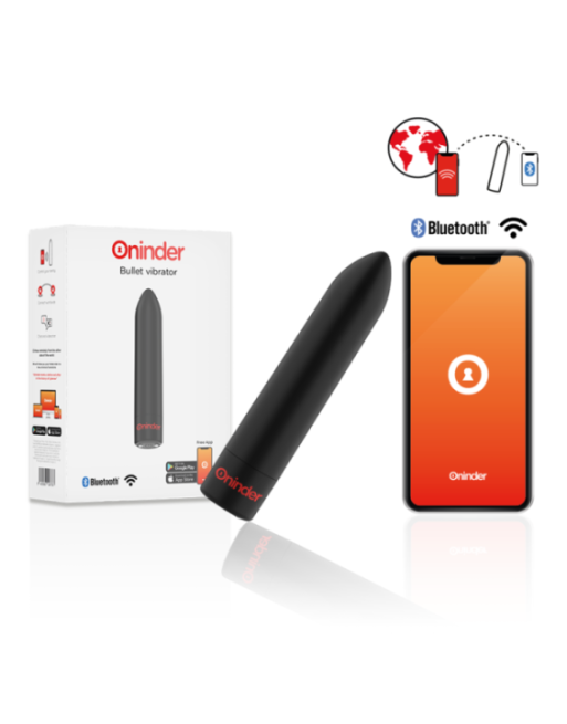 ONINDER - BERLIN VIBRATORE BULLET NERO 9 MODALITÀ 8,5 X 2 CM - APP GRATUITA