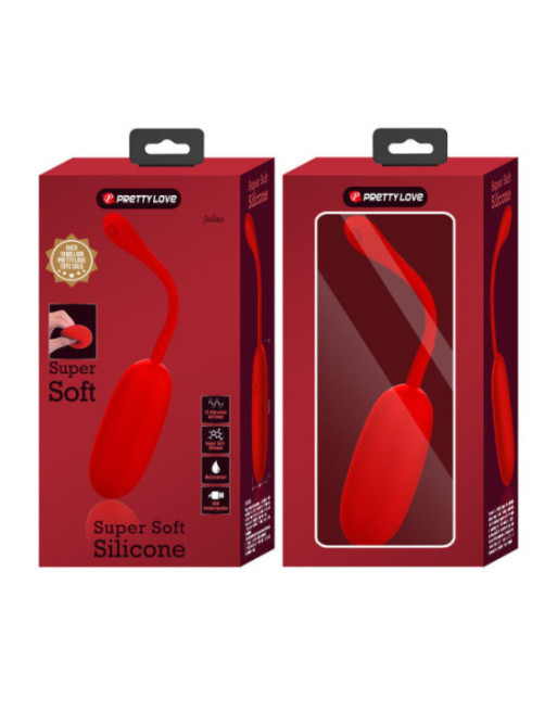 PRETTY LOVE - UOVO VIBRANTE JULIUS IMPERMEABILE-RICARICABILE ROSSO