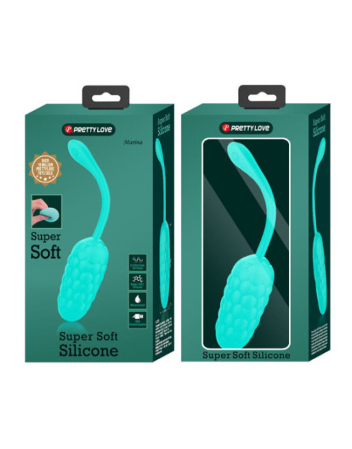 PRETTY LOVE - UOVO VIBRANTE CON TEXTURE MARINA RICARICABILE VERDE ACQUA