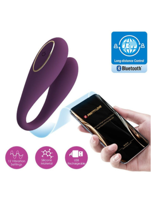 PRETTY LOVE - AUGUST VIBRATORE GLOBAL DOUBLE PLEASURE REMOTO