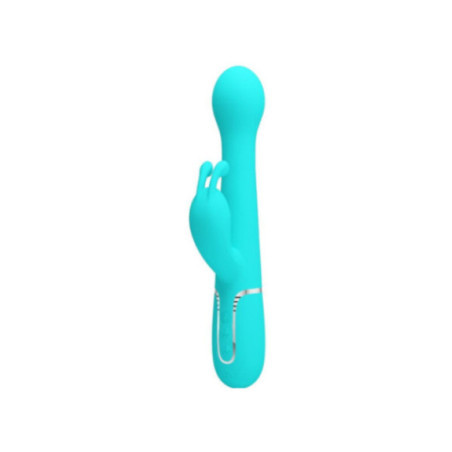 PRETTY LOVE - VIBRATORE DEJON RABBIT 3 IN 1 MULTIFUNZIONE VERDE ACQUA
