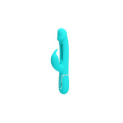 PRETTY LOVE - VIBRATORE DEJON RABBIT 3 IN 1 MULTIFUNZIONE VERDE ACQUA