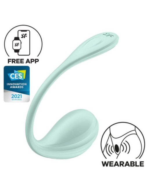 SATISFYER - STIMOLATORE PUNTO G PETALE LISCIO VERDE ACQUA APP GRATUITA