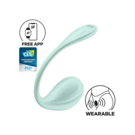 SATISFYER - STIMOLATORE PUNTO G PETALE LISCIO VERDE ACQUA APP GRATUITA