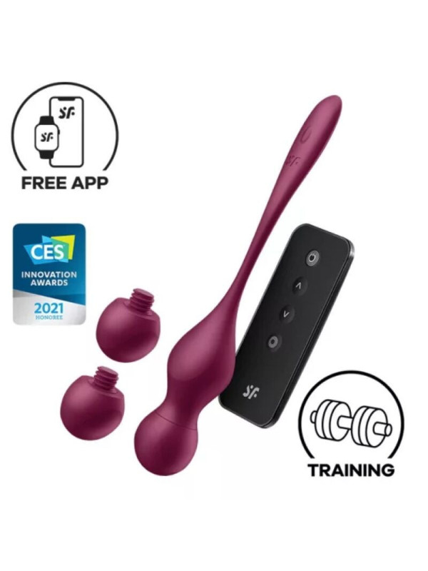 SATISFYER - LOVE BIRDS VARY SFERE VIBRANTI APP GRATUITA WINE ROSSO