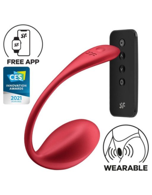 SATISFYER - SHINY PETAL STIMOLATORE CON TELECOMANDO G-POINT ROSSO APP GRATUITA