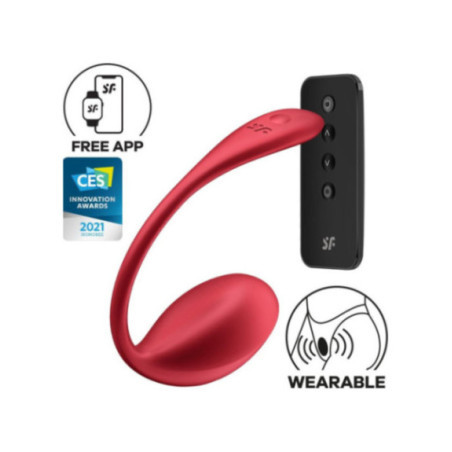 SATISFYER - SHINY PETAL STIMOLATORE CON TELECOMANDO G-POINT ROSSO APP GRATUITA