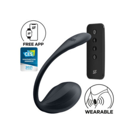 SATISFYER - RIBBED PETAL STIMOLATORE PUNTO G TELECOMANDO NERO APP GRATUITA