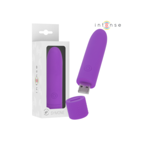 INTENSE - SYMONE BULLET VIBRANTE RICARICABILE USB 8 VIBRAZIONI VIOLA 10 X 2,2 CM