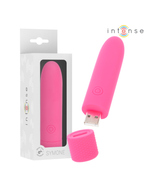 INTENSE - SYMONE USB RICARICABILE VIBRANTE BULLET 8 VIBRAZIONI ROSA 10 X 2,2 CM