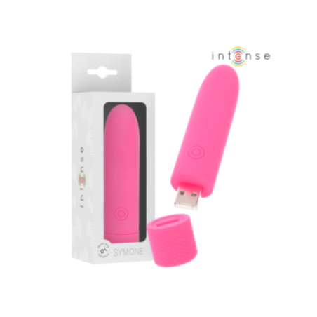 INTENSE - SYMONE USB RICARICABILE VIBRANTE BULLET 8 VIBRAZIONI ROSA 10 X 2,2 CM