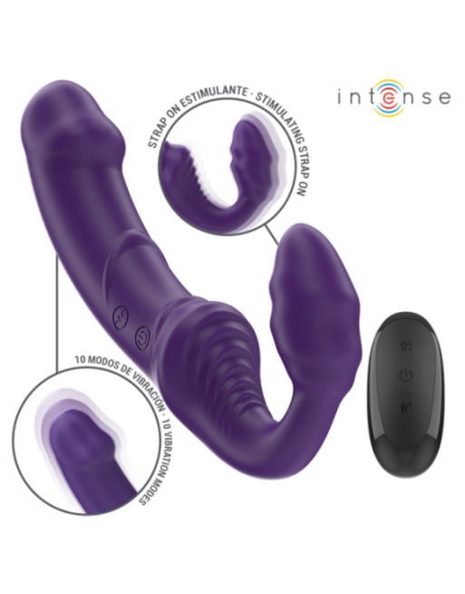 INTENSE - JILL DOPPIO VIBRATORE 20 CM VIOLA TELECOMANDO