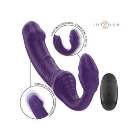 INTENSE - JILL DOPPIO VIBRATORE 20 CM VIOLA TELECOMANDO